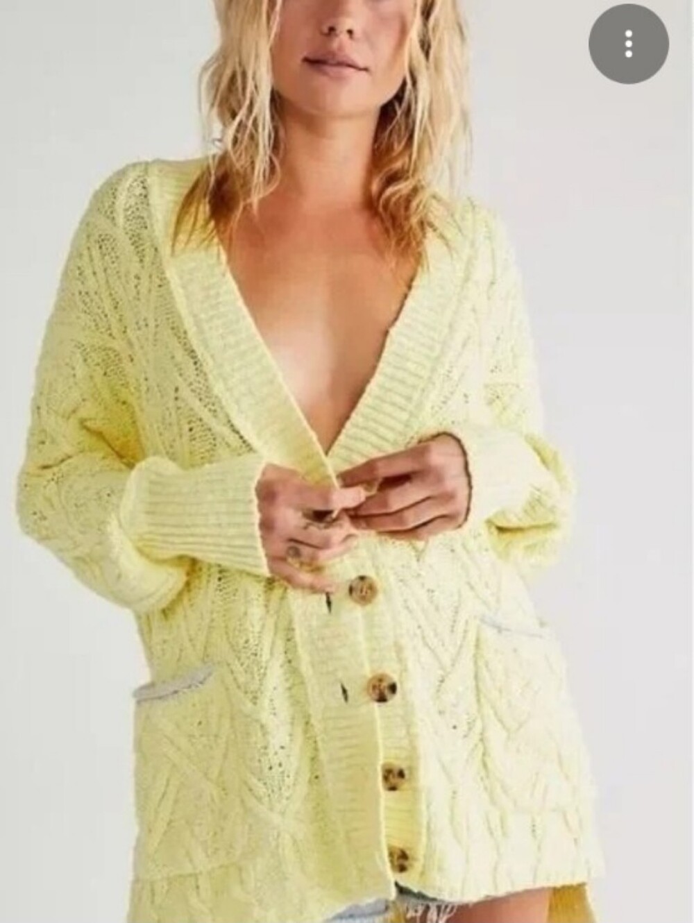 Free People Montana Cable Knit Cardigan Oversized